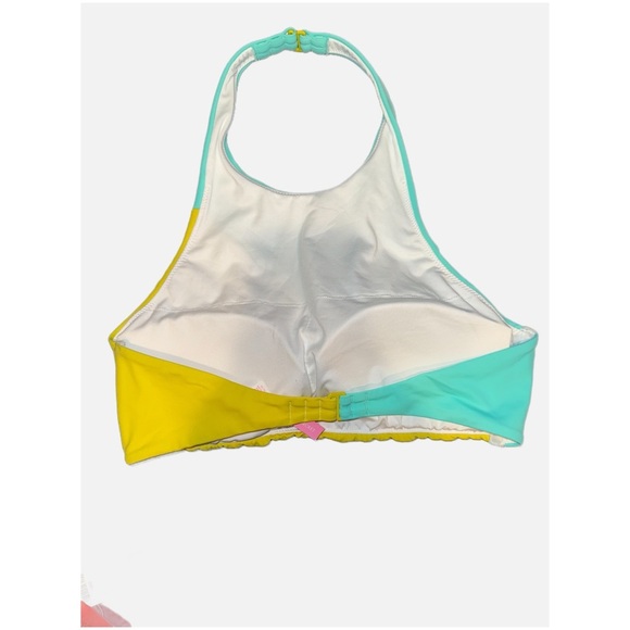 Victorias Secret-Colorblock Halter Bikini Top size Medium - Picture 2 of 10